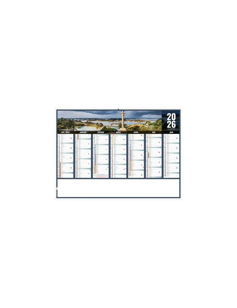 LIBERTE BRETAGNE 2026 - MIDI 430 x 335 mm - LEGER 400G - SANS MARQUAGE - 1 TROU EN TETE livraison express 24h 48h
