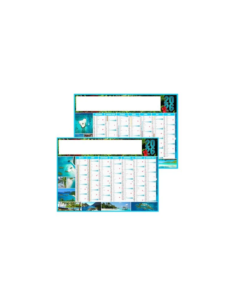 EXOTIC 2026 - MIDI 430 x 335 mm - LEGER 400G - SANS MARQUAGE - 1 TROU EN TETE