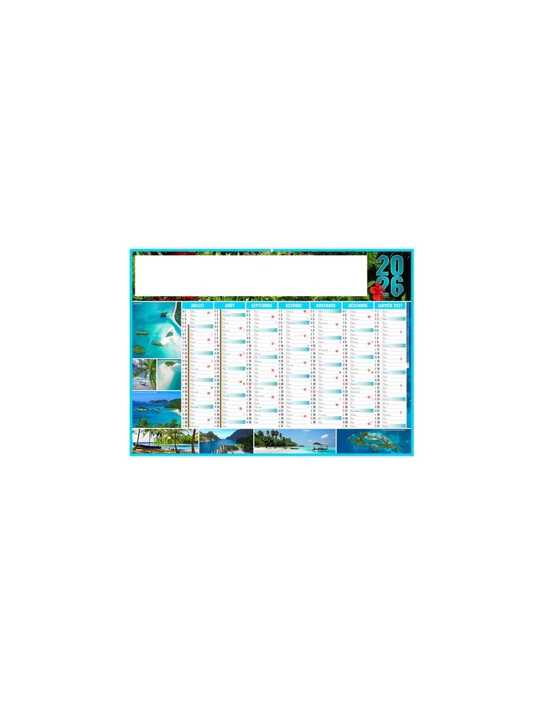 EXOTIC 2026 - MIDI 430 x 335 mm - LEGER 400G - SANS MARQUAGE - 1 TROU EN TETE