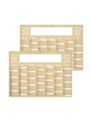 KRAFT 2026 - MIDI 430 x 335 mm - LEGER 400G - SANS MARQUAGE - 1 TROU EN TÊTE