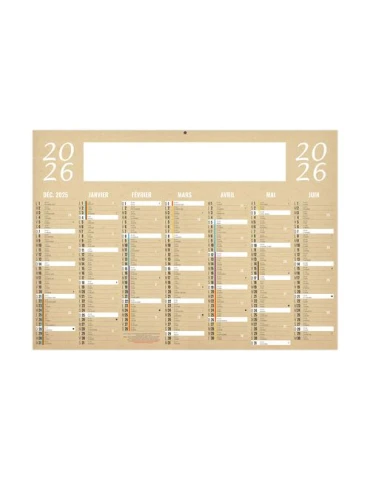 KRAFT 2026 - MIDI 430 x 335 mm - LEGER 400G - SANS MARQUAGE - 1 TROU EN TÊTE 2