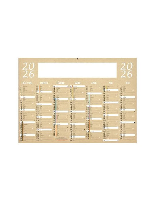 KRAFT 2026 - MIDI 430 x 335 mm - LEGER 400G - SANS MARQUAGE - 1 TROU EN TÊTE