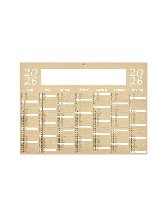 KRAFT 2026 - MIDI 430 x 335 mm - LEGER 400G - SANS MARQUAGE - 1 TROU EN TÊTE