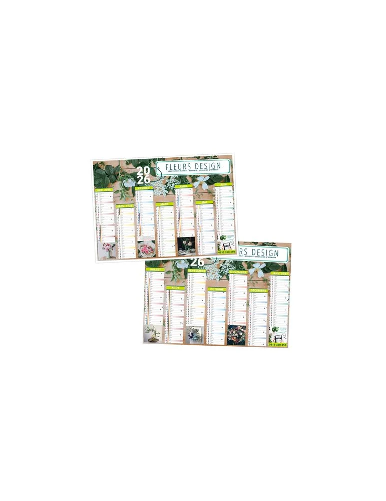 CALENDRIERS BANCAIRES CREATION 2026 - MIDI 430 x 335 mm - LEGER 400G - IMPRESSION RECTO SEUL - 1 TROU EN TETE objet promo petit 
