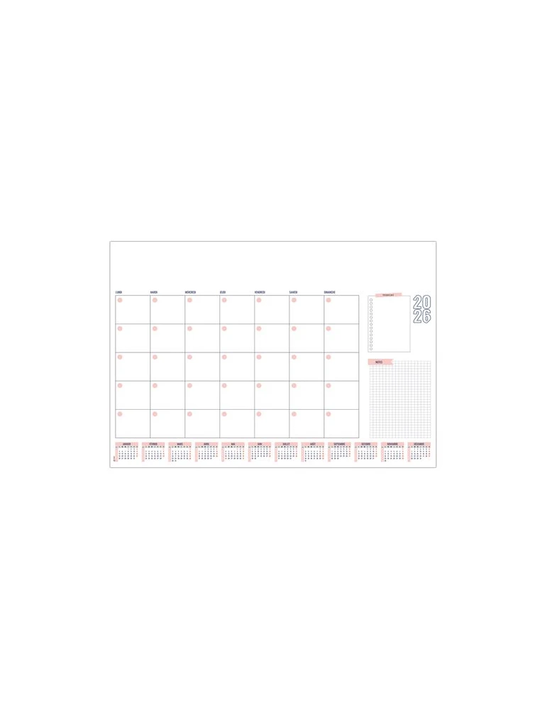 SM PLANNER 2026 - SM 500 x 350 mm - 25 FEUILLETS