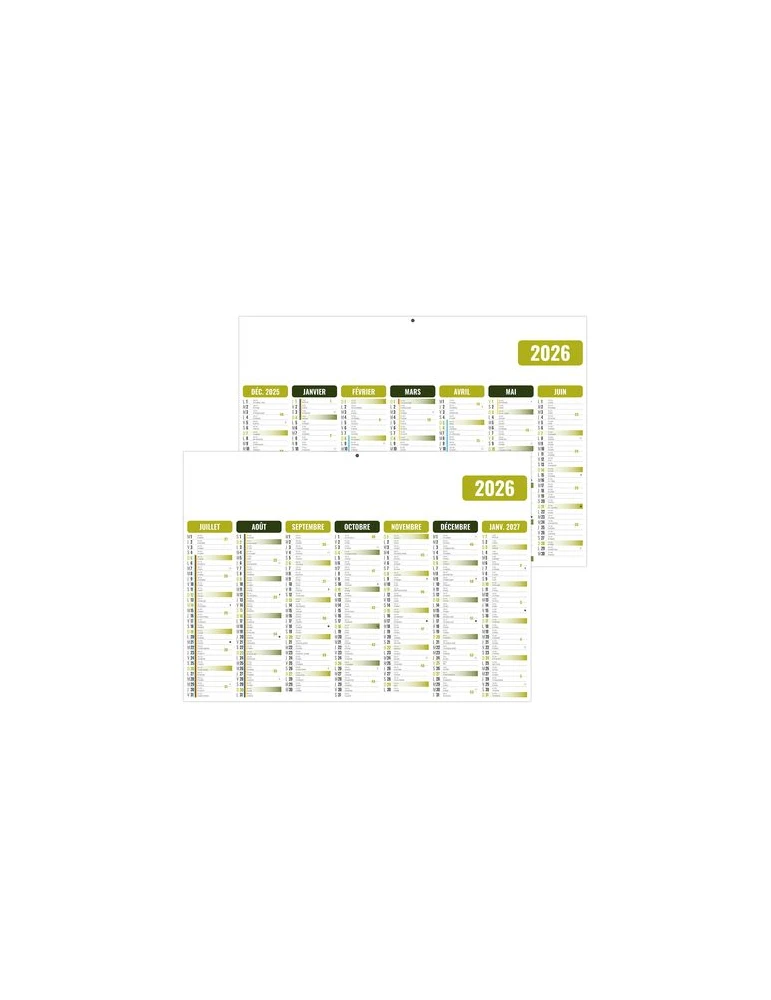 GAMECO VERT 2026 - MIDI 430 x 335 mm - LEGER 400G - SANS MARQUAGE - 1 TROU EN TETE