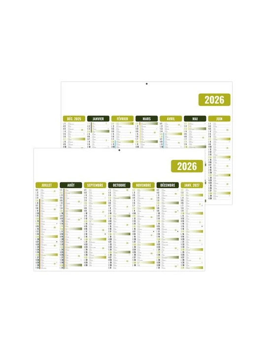 GAMECO VERT 2026 - MIDI 430 x 335 mm - LEGER 400G - SANS MARQUAGE - 1 TROU EN TETE