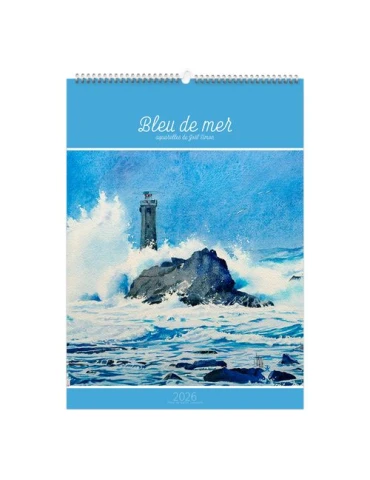 BLEU DE MER 2026 - 6 FEUILLETS - RELIURE BAGUETTE - MARQUAGE 1 COULEUR nombre de pages : 12 pages