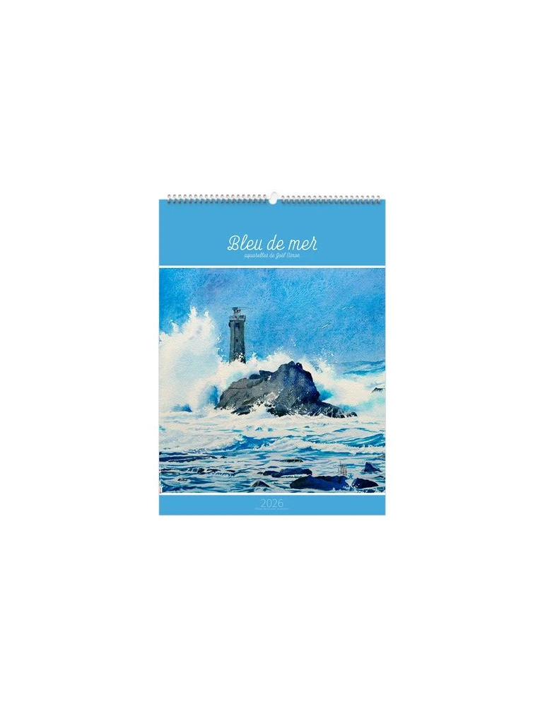 BLEU DE MER 2026 - 6 FEUILLETS - RELIURE BAGUETTE - MARQUAGE 1 COULEUR nombre de pages : 12 pages