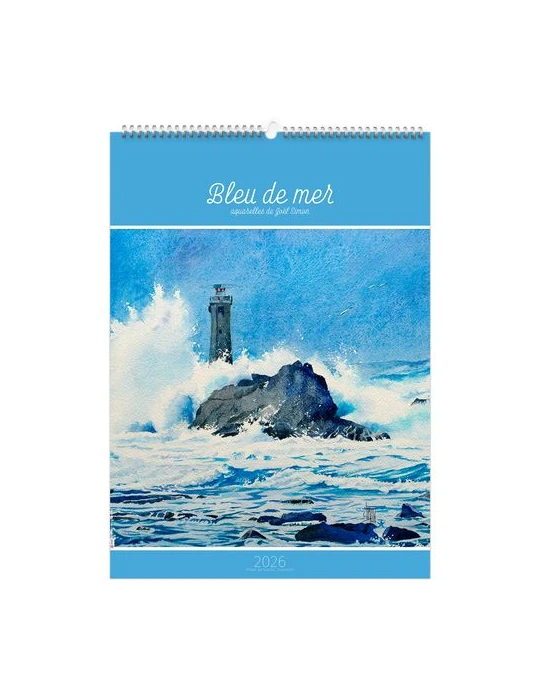 BLEU DE MER 2026 - 6 FEUILLETS - RELIURE BAGUETTE - MARQUAGE 1 COULEUR nombre de pages : 12 pages