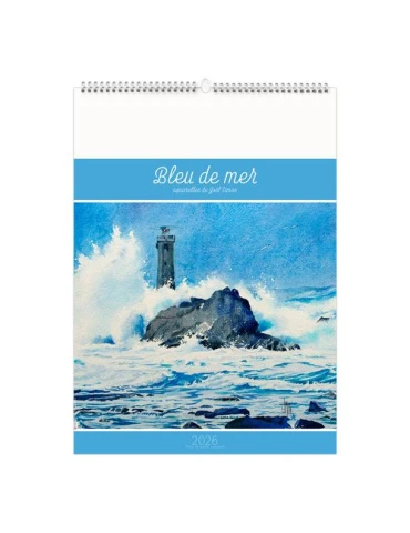 BLEU DE MER 2026 - 6 FEUILLETS - RELIURE BAGUETTE - MARQUAGE 1 COULEUR nombre de pages : 12 pages 2