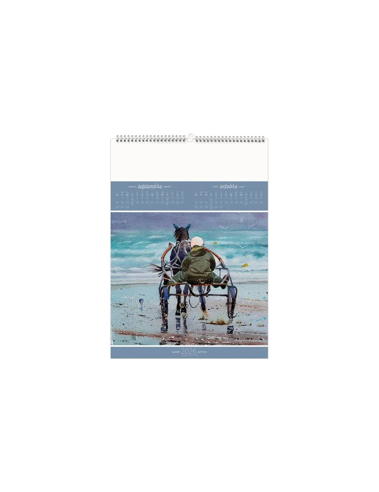 BLEU DE MER 2026 - 6 FEUILLETS - RELIURE BAGUETTE - MARQUAGE 1 COULEUR nombre de pages : 12 pages objet promotionnel éco-respons