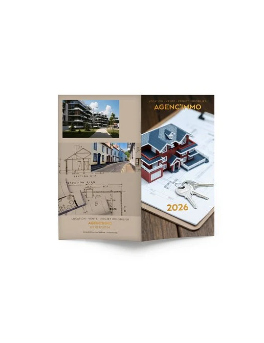 ECO POCHE CREATION 2026 - 95 x 165 mm - QUINZAINIER 64 PAGES - COUVERTURE 380g QUADRI PAGES 1 ET 4 - PELLICULAGE BRILLANT RECTO 