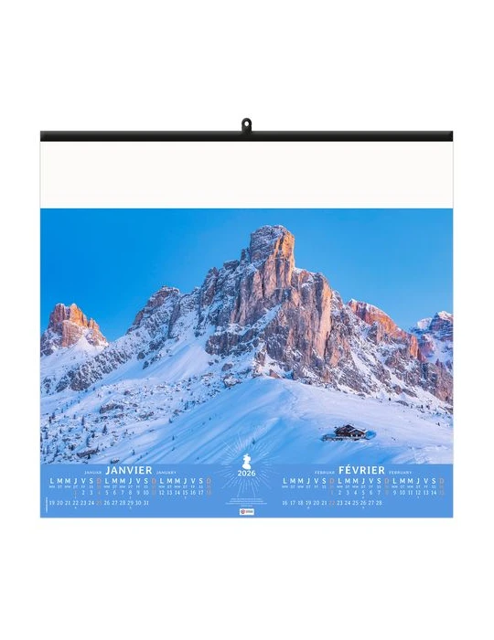 SEUL AU MONDE 2026 - SMALL 330 x 315 mm - 6 FEUILLETS - RELIURE BAGUETTE - MARQUAGE 1 COULEUR personnalisation rapide en France