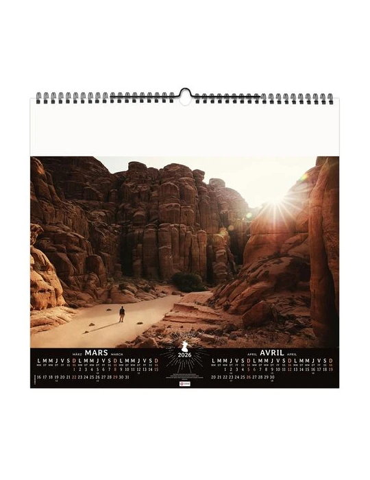 SEUL AU MONDE 2026 - SMALL 330 x 315 mm - 6 FEUILLETS - RELIURE BAGUETTE - MARQUAGE 1 COULEUR goodies entreprise design