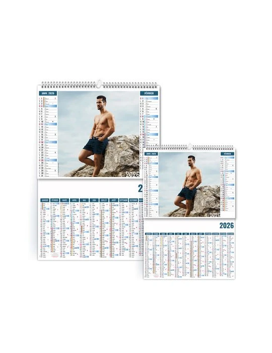 2EN1 - SENSUALITE 2026 - XXL 474 x 700 mm - MARQUAGE 1 COULEUR