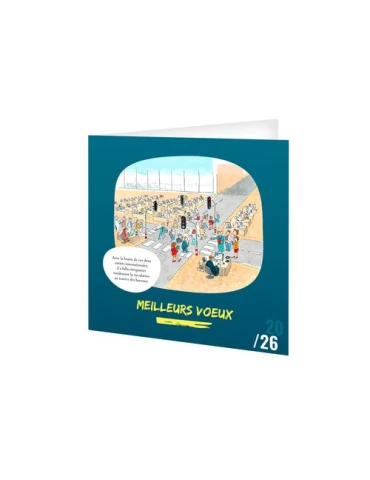 CARTE DE VOEUX - SOURIRE 2026  AVEC ENVELOPPE - SANS MARQUAGE