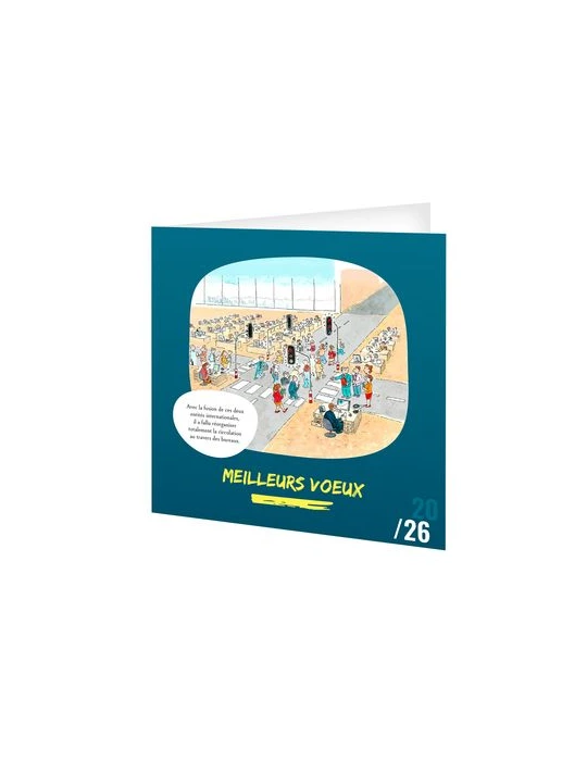 CARTE DE VOEUX - SOURIRE 2026  AVEC ENVELOPPE - SANS MARQUAGE