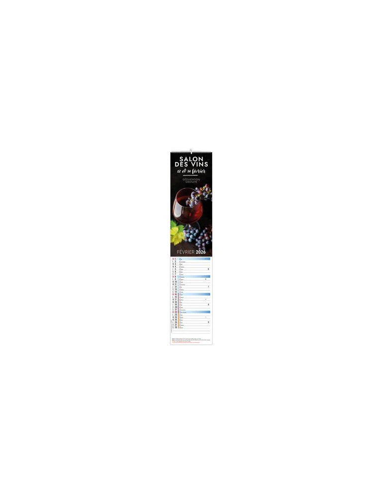 ILLUSTRE LANGUETTE CREATION 12 FEUILLETS 2026 - 106 x 490 mm - PAPIER 170g - RELIURE SPIRALE