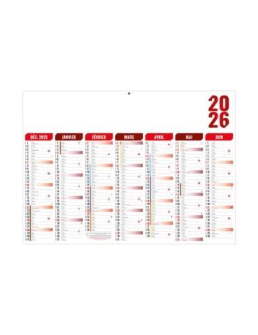 FLORENTIN ROUGE 2026 - MIDI 430 x 335 mm - LEGER 400G - SANS MARQUAGE - 1 TROU EN TETE 2