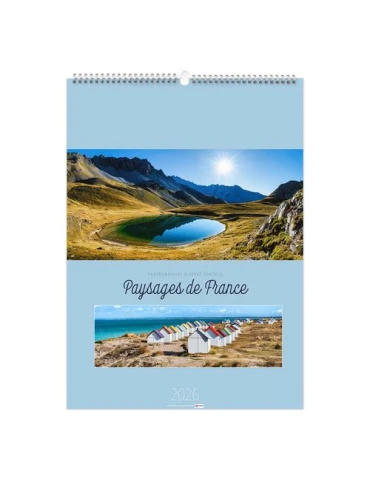 PAYSAGES DE FRANCE 2026 - 6 FEUILLETS - RELIURE BAGUETTE - MARQUAGE 1 COULEUR nombre de pages : 12 pages