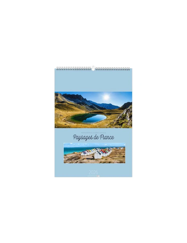 PAYSAGES DE FRANCE 2026 - 6 FEUILLETS - RELIURE BAGUETTE - MARQUAGE 1 COULEUR nombre de pages : 12 pages