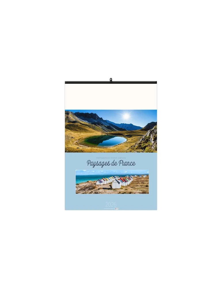 PAYSAGES DE FRANCE 2026 - 6 FEUILLETS - RELIURE BAGUETTE - MARQUAGE 1 COULEUR nombre de pages : 12 pages personnalisable avec vo