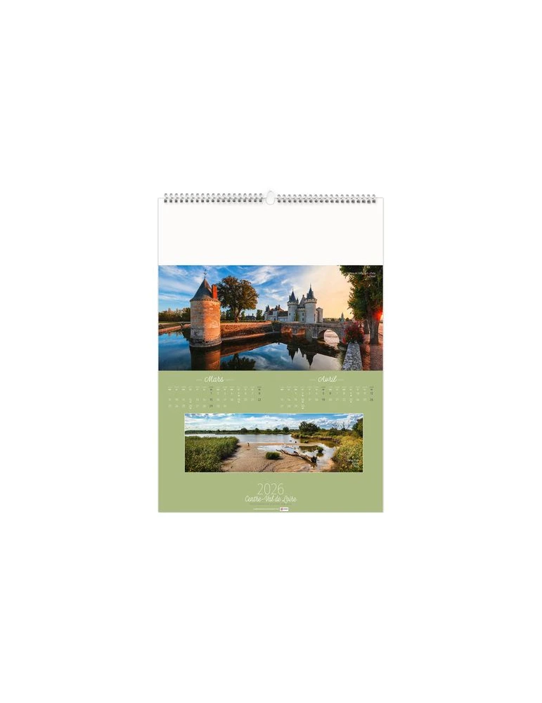 PAYSAGES DE FRANCE 2026 - 6 FEUILLETS - RELIURE BAGUETTE - MARQUAGE 1 COULEUR nombre de pages : 12 pages impression haute défini