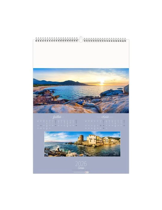 PAYSAGES DE FRANCE 2026 - 6 FEUILLETS - RELIURE BAGUETTE - MARQUAGE 1 COULEUR nombre de pages : 12 pages livraison express 24h 4