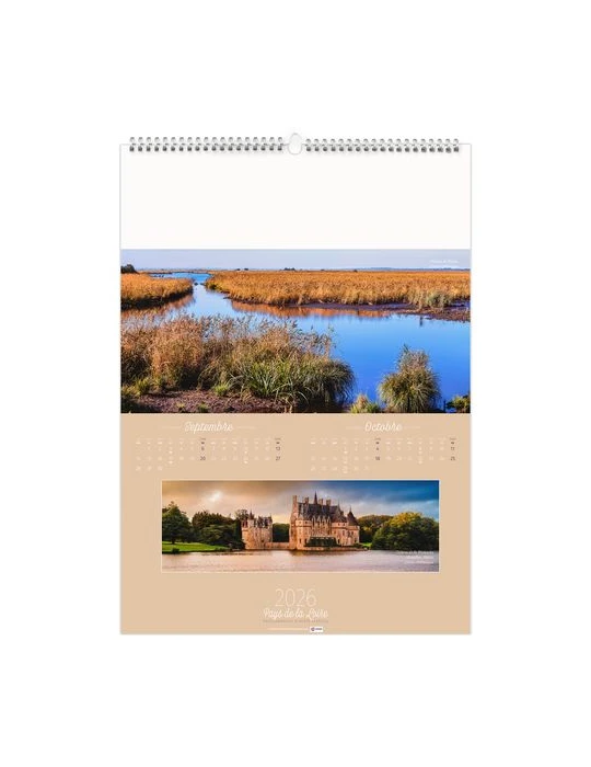 PAYSAGES DE FRANCE 2026 - 6 FEUILLETS - RELIURE BAGUETTE - MARQUAGE 1 COULEUR nombre de pages : 12 pages objet promotionnel éco-