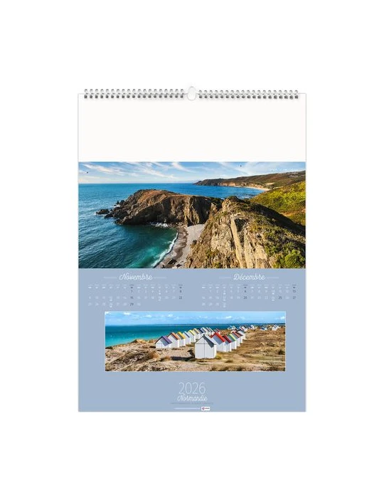 PAYSAGES DE FRANCE 2026 - 6 FEUILLETS - RELIURE BAGUETTE - MARQUAGE 1 COULEUR nombre de pages : 12 pages cadeau collaborateur pr