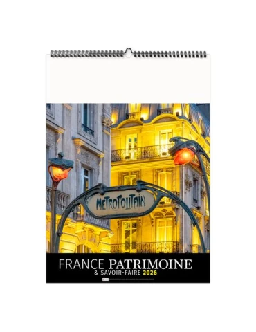 FRANCE PATRIMOINE 2026 - 6 FEUILLETS - RELIURE BAGUETTE - MARQUAGE 1 COULEUR nombre de pages : 12 pages 2