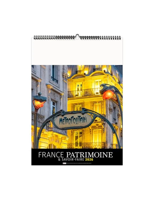 FRANCE PATRIMOINE 2026 - 6 FEUILLETS - RELIURE BAGUETTE - MARQUAGE 1 COULEUR nombre de pages : 12 pages personnalisable avec vot