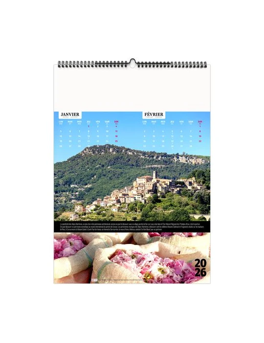 FRANCE PATRIMOINE 2026 - 6 FEUILLETS - RELIURE BAGUETTE - MARQUAGE 1 COULEUR nombre de pages : 12 pages impression haute définit