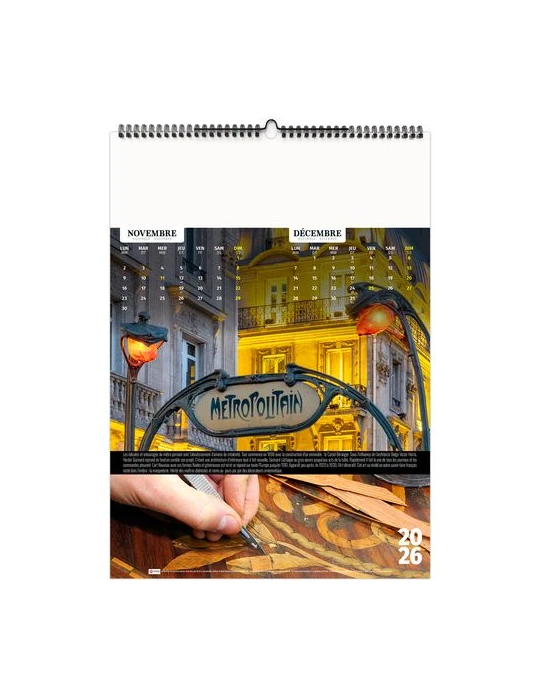 FRANCE PATRIMOINE 2026 - 6 FEUILLETS - RELIURE BAGUETTE - MARQUAGE 1 COULEUR nombre de pages : 12 pages personnalisation rapide 
