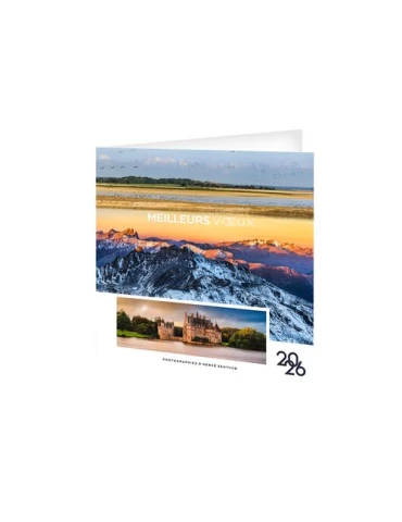 CARTE DE VOEUX - PLEIN CHAMP 2026  AVEC ENVELOPPE - SANS MARQUAGE