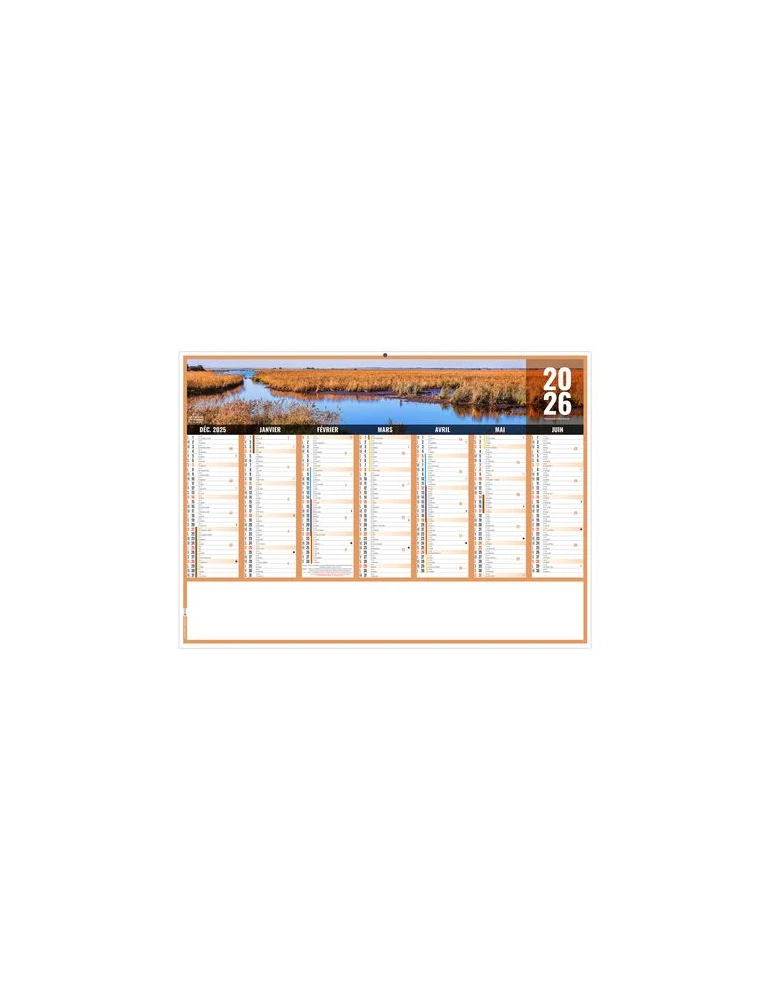 LIBERTE PAYS-DE-LOIRE 2026 - MIDI 430 x 335 mm - LEGER 400G - SANS MARQUAGE - 1 TROU EN TETE livraison express 24h 48h