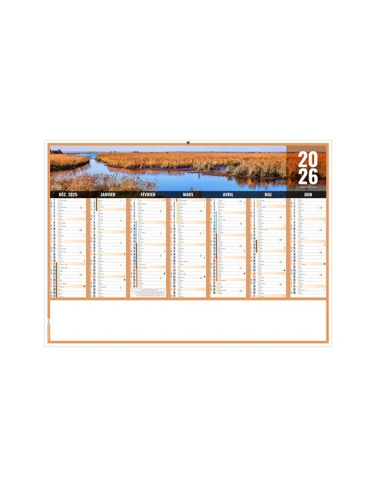 LIBERTE PAYS-DE-LOIRE 2026 - MIDI 430 x 335 mm - LEGER 400G - SANS MARQUAGE - 1 TROU EN TETE livraison express 24h 48h