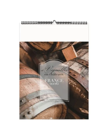 DE VIGNOBLES EN CHÂTEAUX 2026 - 6 FEUILLETS - RELIURE BAGUETTE - MARQUAGE 1 COULEUR nombre de pages : 12 pages 2