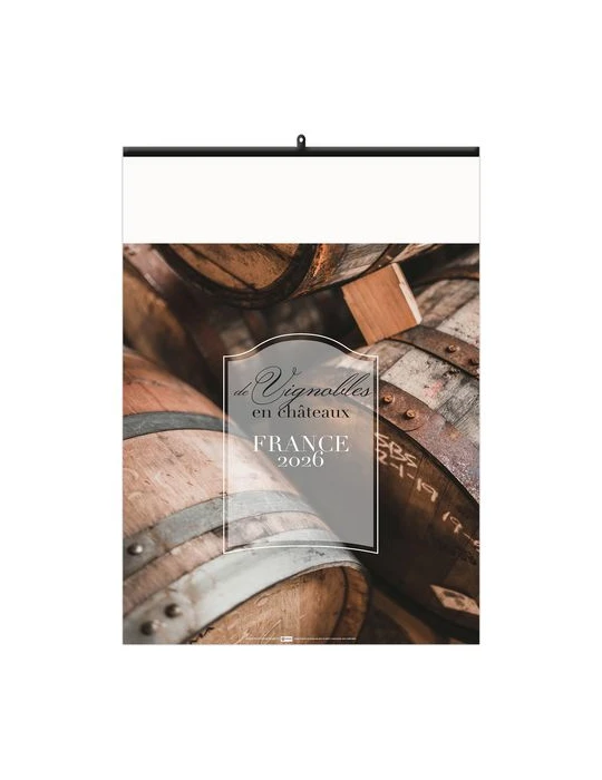 DE VIGNOBLES EN CHÂTEAUX 2026 - 6 FEUILLETS - RELIURE BAGUETTE - MARQUAGE 1 COULEUR nombre de pages : 12 pages cadeau entreprise