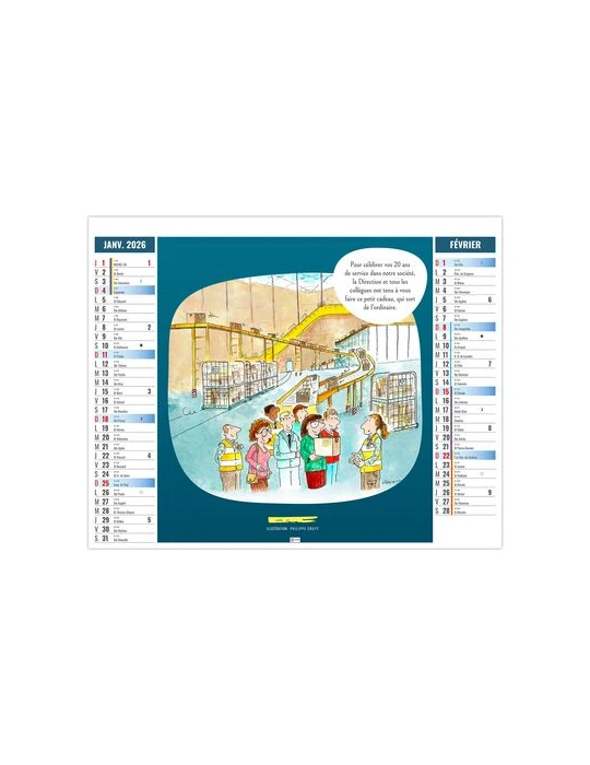 2EN1 - HUMOUR 2026 - XXL 474 x 700 mm - MARQUAGE 1 COULEUR