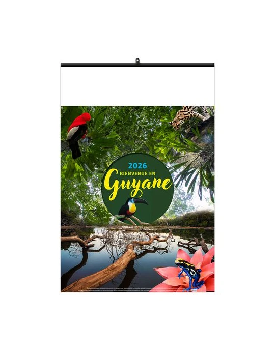 BIENVENUE EN GUYANE 2026 - 6 FEUILLETS - RELIURE BAGUETTE - MARQUAGE 1 COULEUR nombre de pages : 12 pages cadeau entreprise pas 