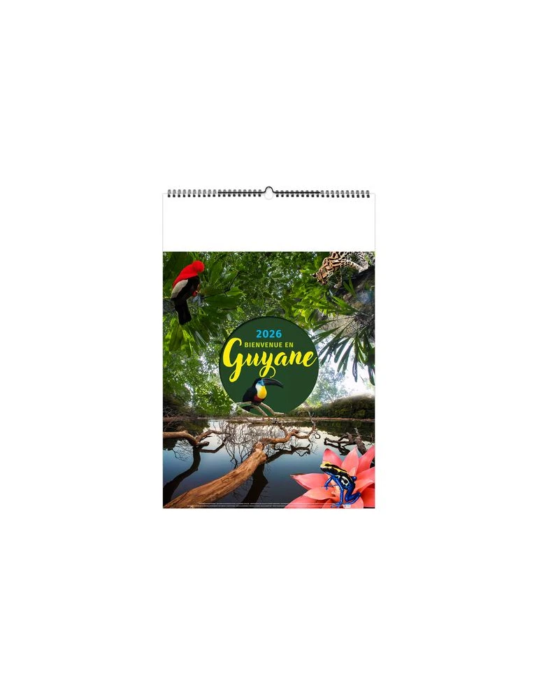 BIENVENUE EN GUYANE 2026 - 6 FEUILLETS - RELIURE BAGUETTE - MARQUAGE 1 COULEUR nombre de pages : 12 pages goodies publicitaire é