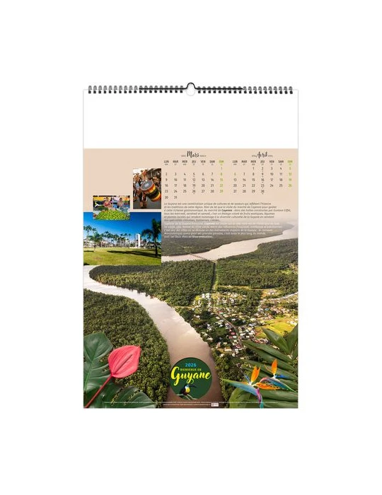 BIENVENUE EN GUYANE 2026 - 6 FEUILLETS - RELIURE BAGUETTE - MARQUAGE 1 COULEUR nombre de pages : 12 pages marquage laser ultra p