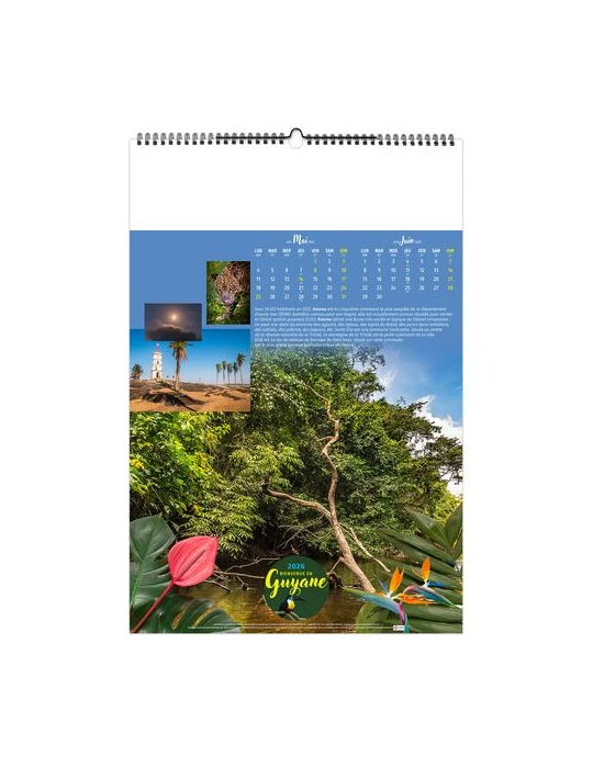 BIENVENUE EN GUYANE 2026 - 6 FEUILLETS - RELIURE BAGUETTE - MARQUAGE 1 COULEUR nombre de pages : 12 pages livraison express 24h 