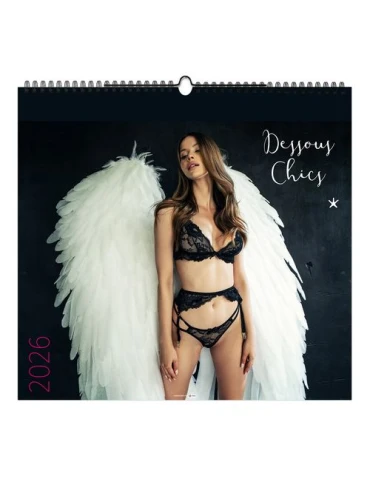 DESSOUS CHICS 2026 - SMALL 330 x 315 mm - SANS MARQUAGE - 6 FEUILLETS - RELIURE BAGUETTE nombre de pages : 12 pages
