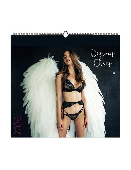 DESSOUS CHICS 2026 - SMALL 330 x 315 mm - SANS MARQUAGE - 6 FEUILLETS - RELIURE BAGUETTE nombre de pages : 12 pages