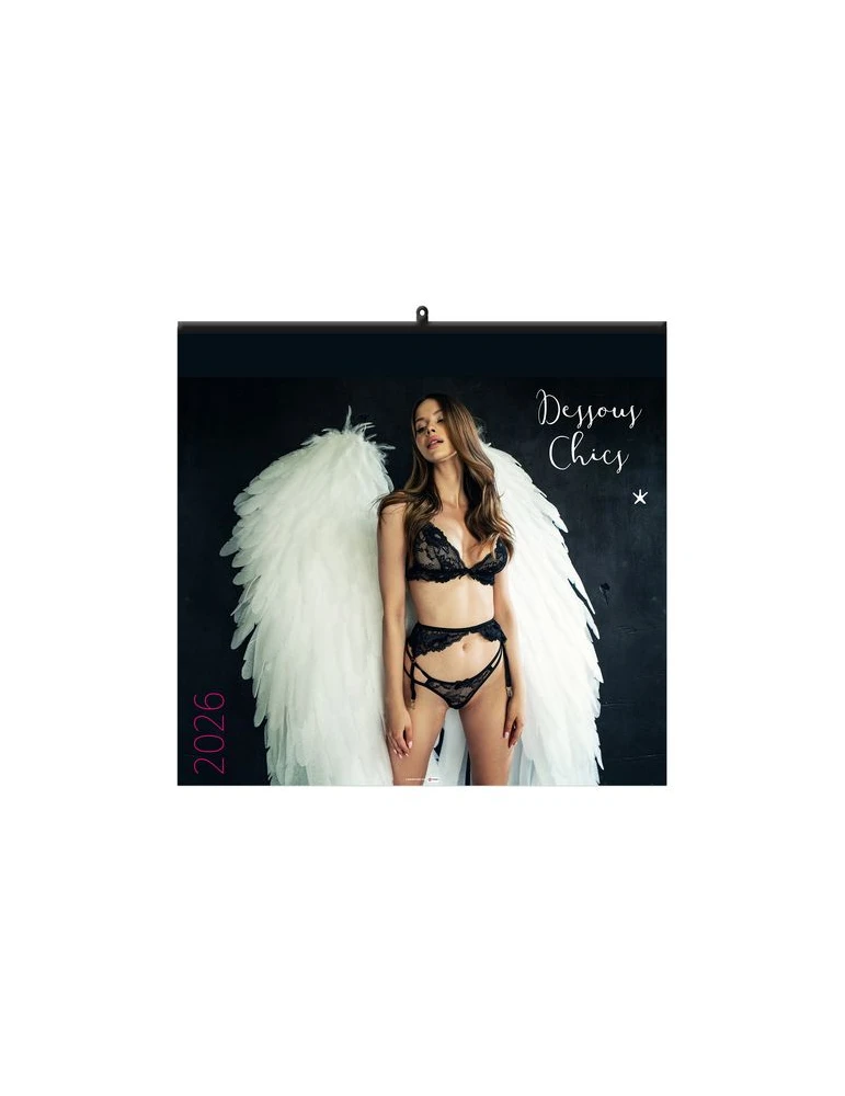 DESSOUS CHICS 2026 - SMALL 330 x 315 mm - SANS MARQUAGE - 6 FEUILLETS - RELIURE BAGUETTE nombre de pages : 12 pages objet promot