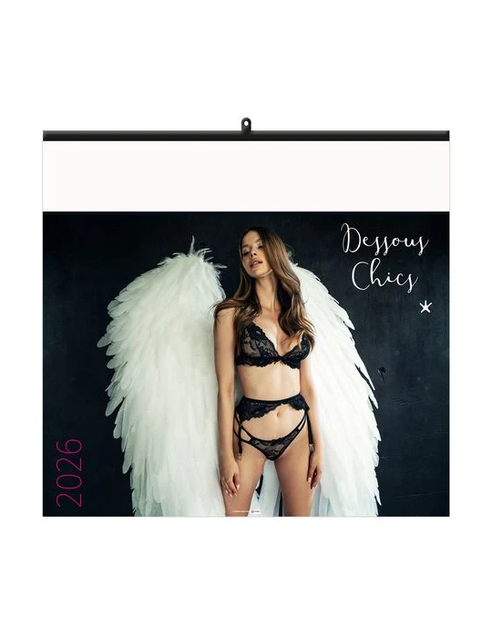 DESSOUS CHICS 2026 - SMALL 330 x 315 mm - SANS MARQUAGE - 6 FEUILLETS - RELIURE BAGUETTE nombre de pages : 12 pages goodies entr