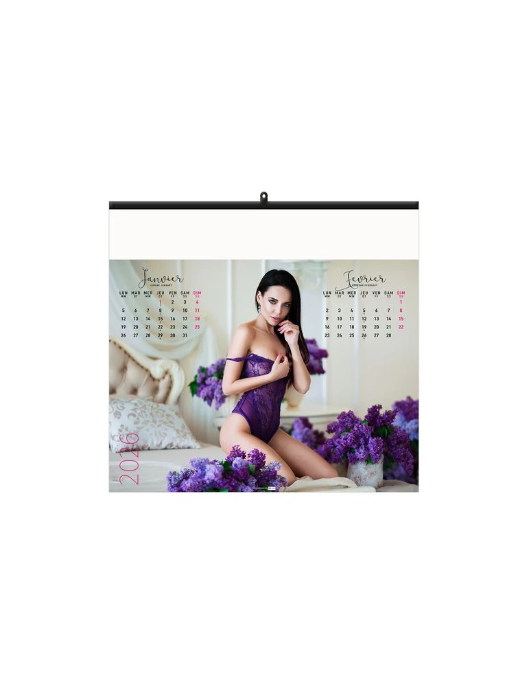 DESSOUS CHICS 2026 - SMALL 330 x 315 mm - SANS MARQUAGE - 6 FEUILLETS - RELIURE BAGUETTE nombre de pages : 12 pages cadeau affai